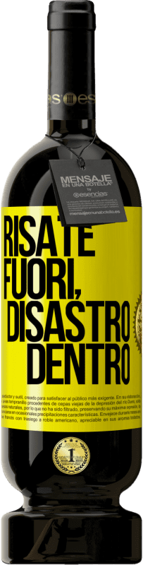 49,95 € Spedizione Gratuita | Vino rosso Edizione Premium MBS® Riserva Risate fuori, disastro dentro Etichetta Gialla. Etichetta personalizzabile Riserva 12 Mesi Raccogliere 2016 Tempranillo