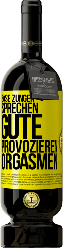 Kostenloser Versand | Rotwein Premium Ausgabe MBS® Reserve Böse Zungen sprechen, gute provozieren Orgasmen Gelbes Etikett. Anpassbares Etikett Reserve 12 Monate Ernte 2014 Tempranillo