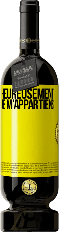 Envoi gratuit | Vin rouge Édition Premium MBS® Réserve Heureusement, je m'appartiens Étiquette Jaune. Étiquette personnalisable Réserve 12 Mois Récolte 2014 Tempranillo