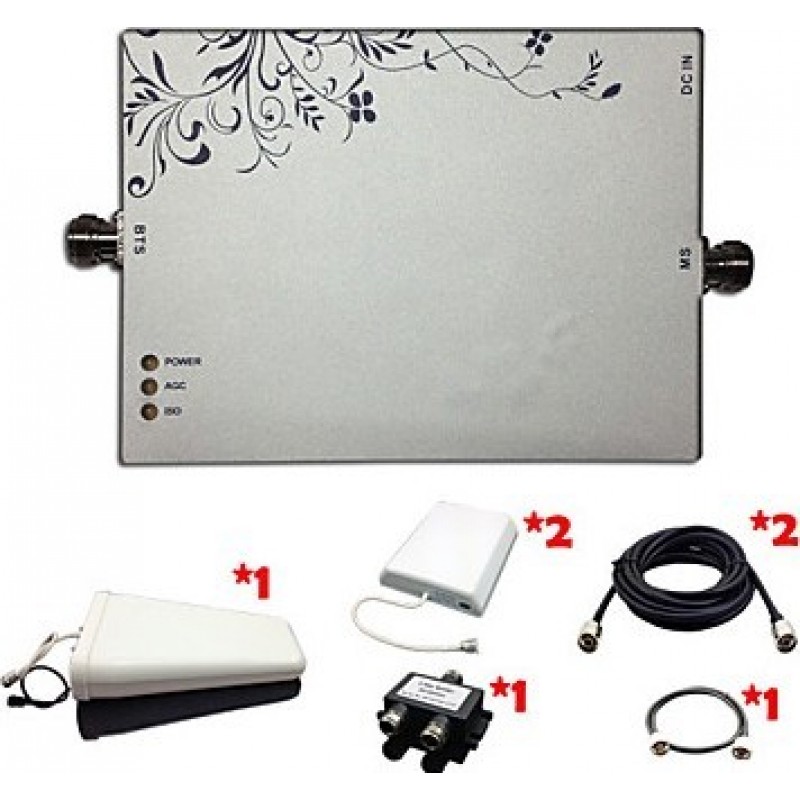 Signal Boosters Cell phone signal booster. Two indoor antennas. Full Kit mobile phone repeater GSM