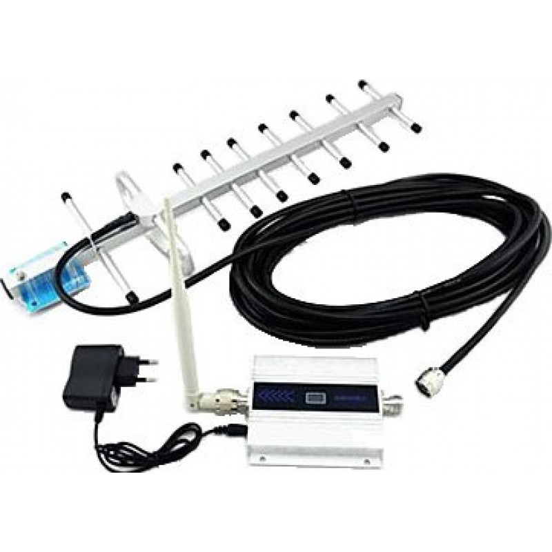 73,95 € Free Shipping | Signal Boosters Mobile phone signal booster. Repeater and Yagi antenna kit. 10m cable. LCD Display CDMA