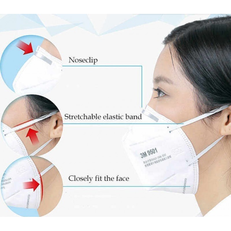 379,95 € Free Shipping | 100 units box Respiratory Protection Masks 3M Model 9501 KN95 FFP2. Respiratory protection mask. PM2.5 anti-pollution mask. Particle filter respirator