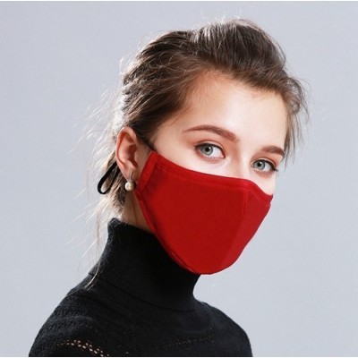 Boîte de 5 unités Couleur rouge. Masques de protection respiratoire réutilisables avec 50 filtres à charbon
