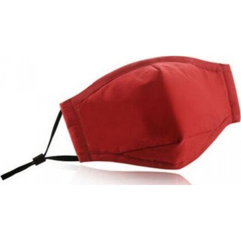 5 Einheiten Box Atemschutzmasken Rote Farbe. Wiederverwendbare Atemschutzmasken mit 50 Stück Kohlefilter