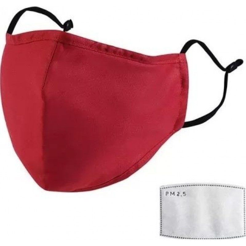 Boîte de 5 unités Masques Protection Respiratoire Couleur rouge. Masques de protection respiratoire réutilisables avec 50 filtres à charbon