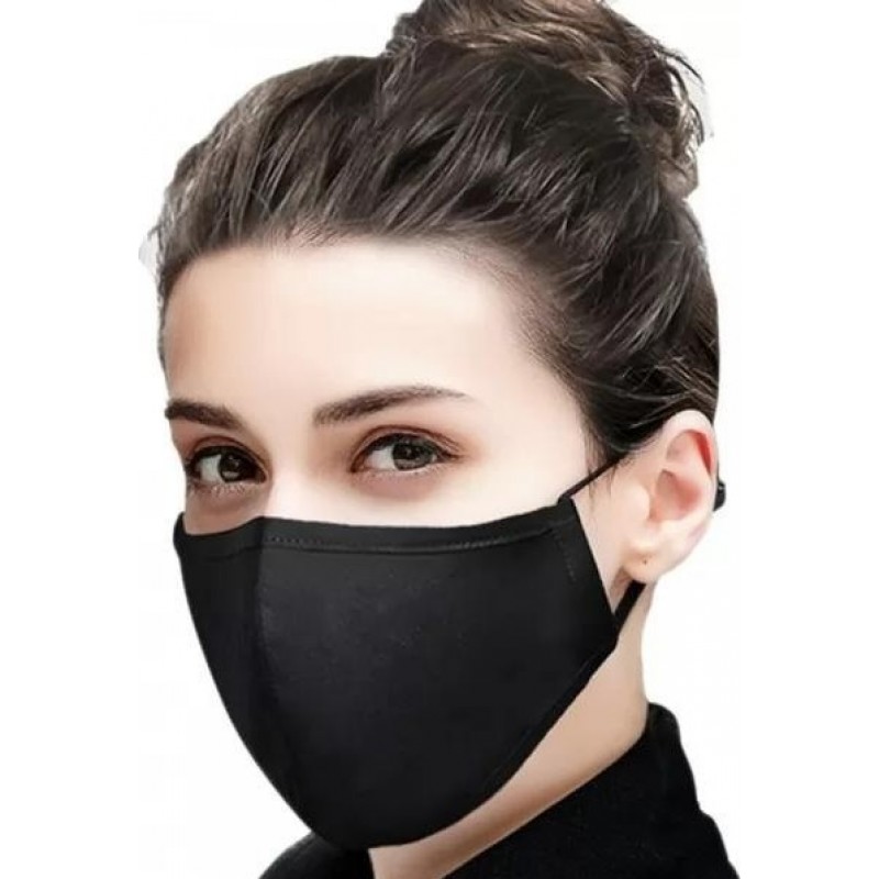 5 Einheiten Box Atemschutzmasken Schwarze Farbe. Wiederverwendbare Atemschutzmasken mit 50 Stück Kohlefilter