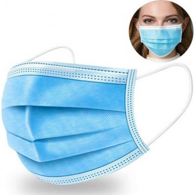 500 units box Disposable facial sanitary mask. Respiratory protection. Breathable with 3-layer filter