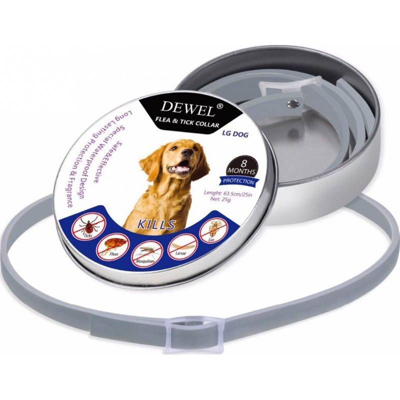 22,99 € Envio grátis | Caixa de 2 unidades Colares Coleira de prevenção contra pulgas e carrapatos. Para cachorros. 8 meses de proteção