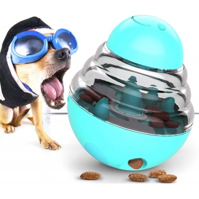 10,99 € Envío gratis | Comederos y bebederos Bola interactiva de comida para perros y gatos. Contenedor de comida. Juguete con vaso para mascotas Azul