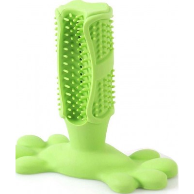 Dog toothbrush. Teeth cleaning stick. Pets chew toy Green