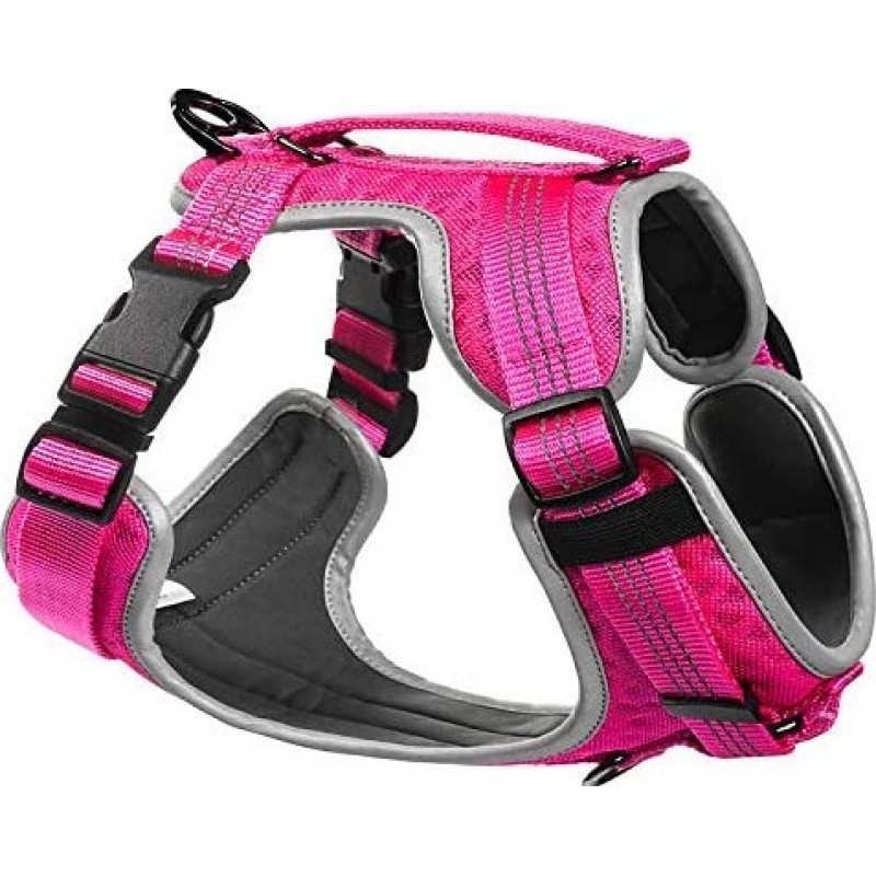 36,99 € Free Shipping | Small (S) Pet Harnesses Breathable dog harness with control handle. Adjustable. Non-Choke Pink