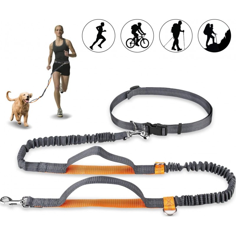 26,99 € Free Shipping | Pet Collars Hands free dog lead. Ajustable dog leash. Waist belt coupler running and jogging lead belt