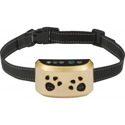 41,99 € Envío gratis | Collar anti-ladridos Collar antiladridos para perros. 7 niveles de sensibilidad ajustables. Zumbador. Vibración Dorado
