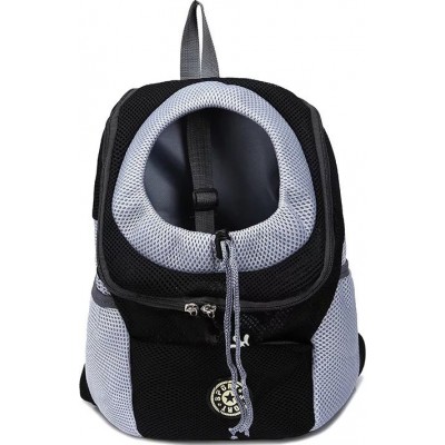Medium (M) Pet carrier. Carrying kitten dogs and cats. Travel backpack. Transport bag for pets Black