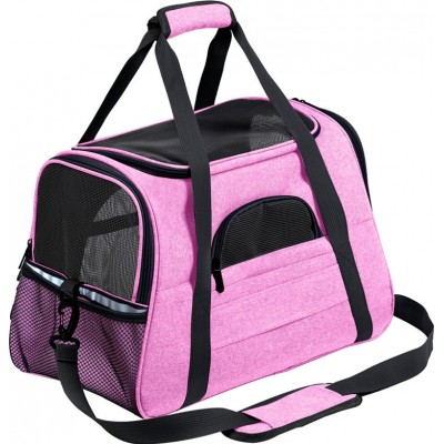 Medium (M) Carrier bag for pets. Portable. Breathable. Airline approved. Transport bag Pink