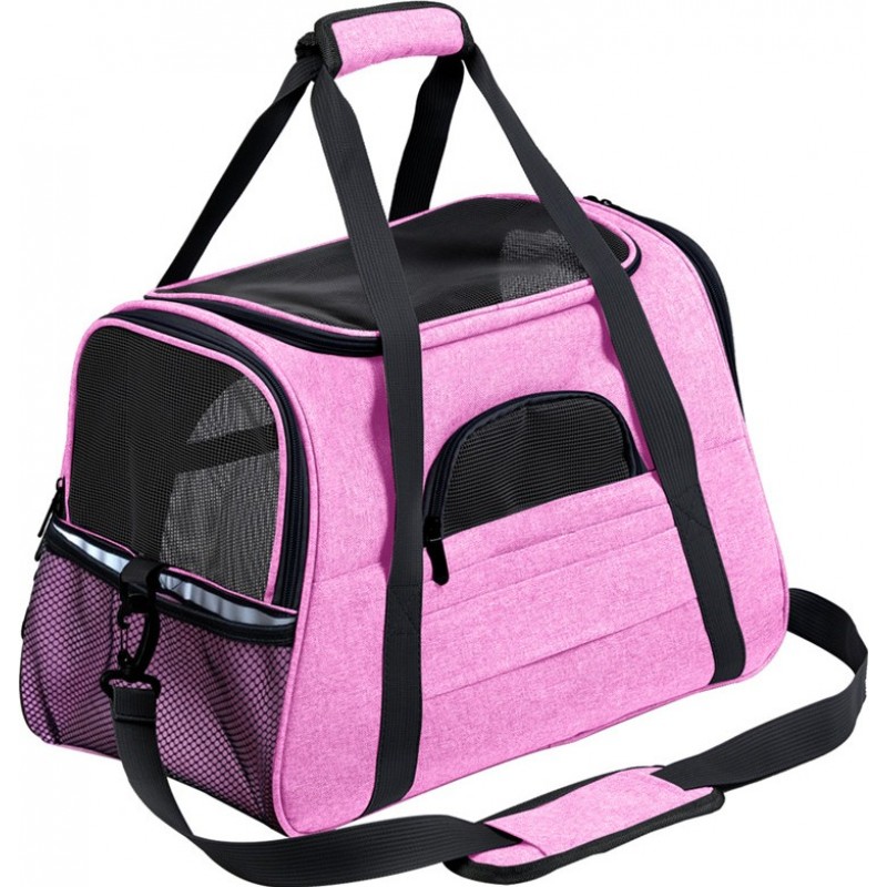 44,99 € Spedizione Gratuita | Grande (L) Trasportini e carrelli Trasportino per animali domestici. Traspirante Approvato dalle compagnie aeree. Borsa per il trasporto Rosa