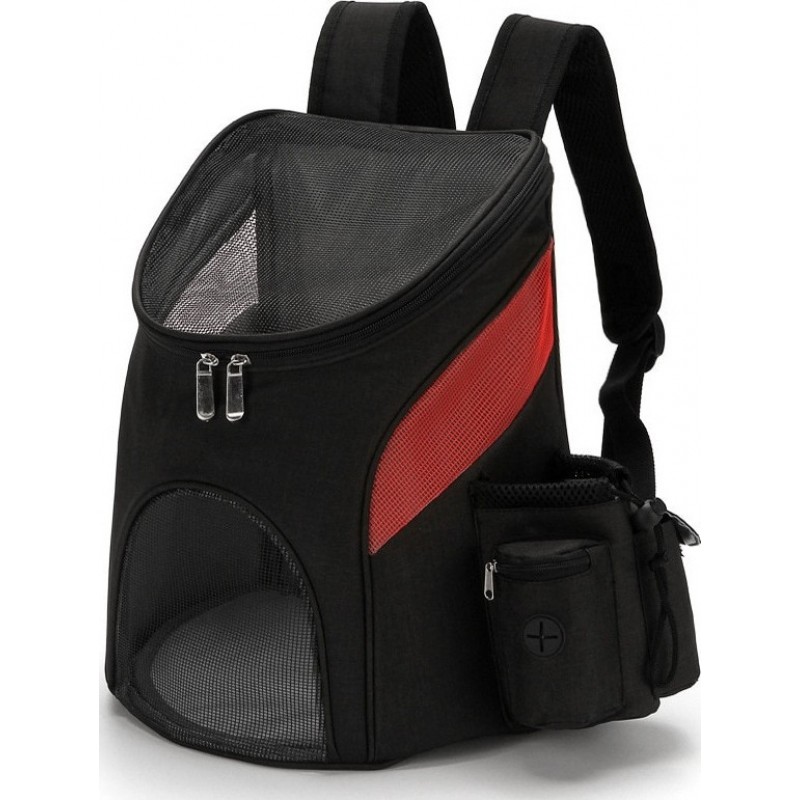 31,99 € 送料無料 | 大（L） ペットバッグ＆ハンドバッグ ポータブルメッシュペットバッグ。通気性のあるペットのバックパック。折りたたみ式。大容量。ペットキャリーバッグ ブラック そして 赤