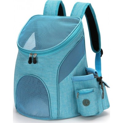 Large (L) Portable mesh pet bag. Breathable pet backpack. Foldable. Large capacity. Pet carrying bag Blue