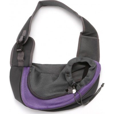 24,99 € Free Shipping | Large (L) Pet Bags & Handbags Pet puppy carrier. Sling front mesh travel tote. Shoulder bag for pets. Silicone bowl Purple