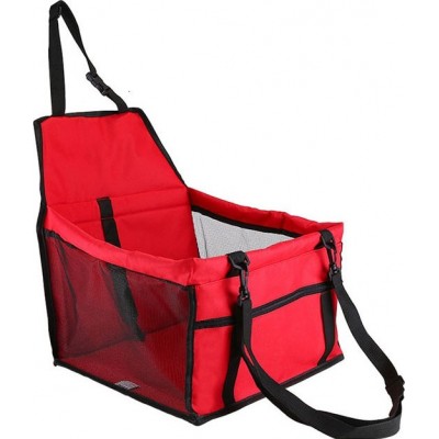 Travel pet carrier. Car seat safety belt bag. Waterproof. Folding breath mesh Red