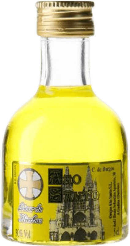1,95 € Envio grátis | Aguardente Orujo Año Santo Aguardientes Garrafinha Miniatura 5 cl Hierbas — Ervas