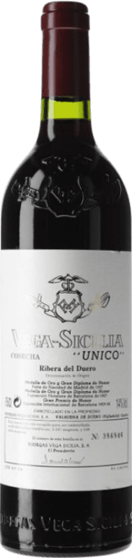 Бесплатная доставка | Красное вино Vega Sicilia Único Гран Резерва 1995 D.O. Ribera del Duero Кастилия-Леон Испания Tempranillo — Темпранильо, Cabernet Sauvignon — Каберне Совиньон 75 cl