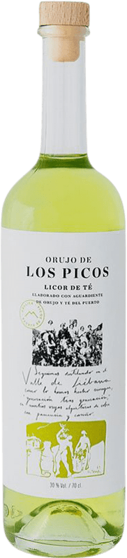 2,95 € | Aguardente Orujo Liébana Los Picos Espanha Garrafinha Miniatura 5 cl Té — Chá