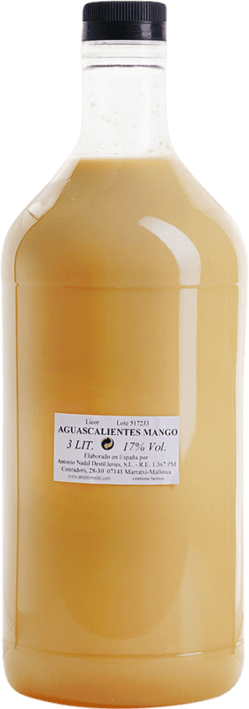 61,95 € Spedizione Gratuita | Crema di Liquore Antonio Nadal Aguascalientes Bottiglia Speciale 3 L PET Agave, Mango