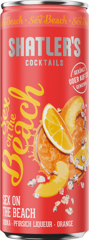 Envio grátis | Caixa de 12 unidades Mixer Shatler's Cocktails Alemanha Garrafinha 25 cl Pfirsich — Pêssego, Orange — Laranja, Vodka