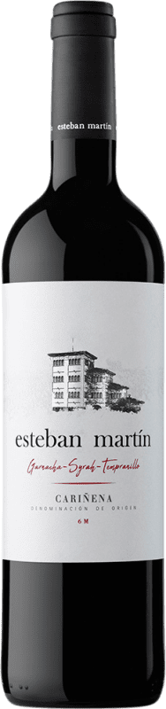 17,95 € Envío gratis | Vino Tinto Esteban Martín 6 Meses Seco D.O. Cariñena Vegano