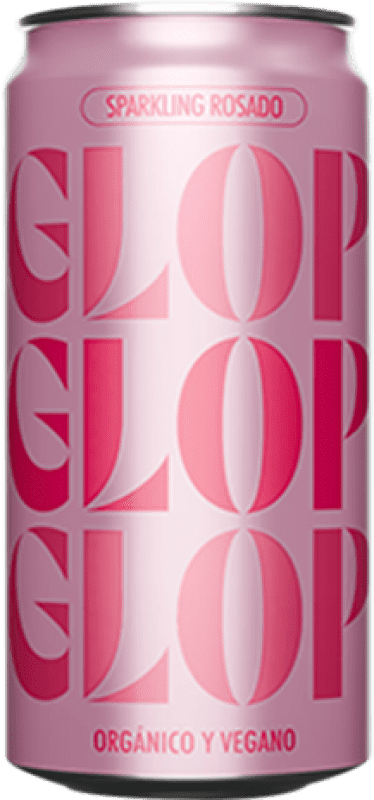 79,95 € Free Shipping | 12 units box Rosé Sparkling Wine Glop Seco — Dry D.O. Catalunya Bio — Organic Can 20 cl Vegan