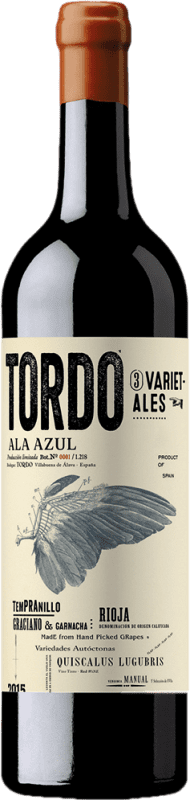 Envío gratis | Vino Tinto Tordo 3 Tres Varietales Seco Crianza D.O.Ca. Rioja La Rioja España Tempranillo, Garnacha, Graciano 75 cl