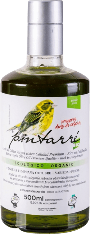 19,95 € | Оливковое масло Pintarré Cosecha Temprana — Ранний урожай, Verde — Зелёный, ЭВО Экстра Вирджин D.O. Sierra Mágina Jaén Испания Picual — Пикуаль Bio — Эко Био Органический Средняя бутылка 50 cl Стекло