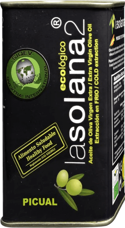 11,95 € | Olio d'Oliva David y Adrián Lasolana2 EVO Extra Vergine Almería Spagna Picual Eco — Biologico Lattina 25 cl