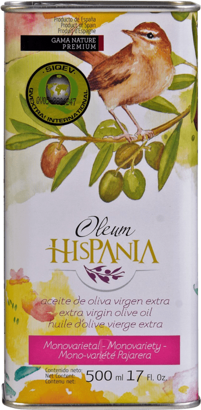 Kostenloser Versand | Olivenöl Oleum Hispania Traditionell, Premium, Nature, E-NOL Extra Nativ Córdoba Spanien Pajarera Dose 50 cl