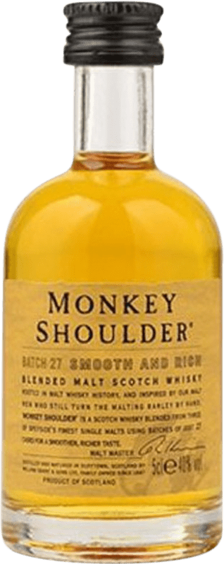 7,95 € Kostenloser Versand | Blended Whisky Grant & Sons Monkey Shoulder Miniaturflasche 5 cl