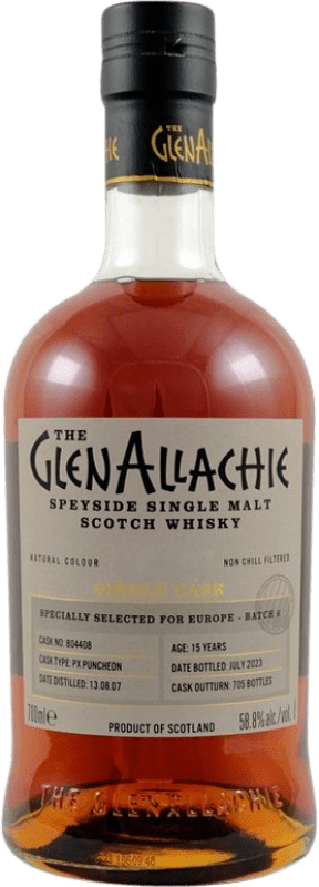 Envoi gratuit | Whisky Single Malt Glenallachie PX Puncheon Single Cask — Fût Unique Speyside Royaume-Uni 70 cl