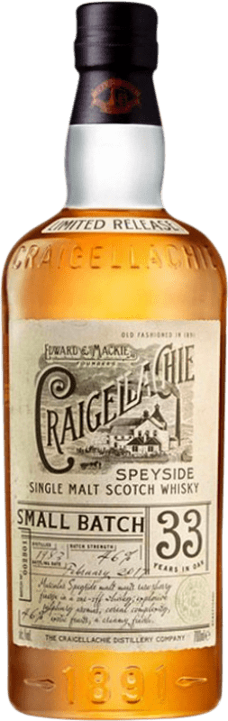Envío gratis | Whisky Single Malt Craigellachie Malt Speyside Reino Unido 33 Años 70 cl