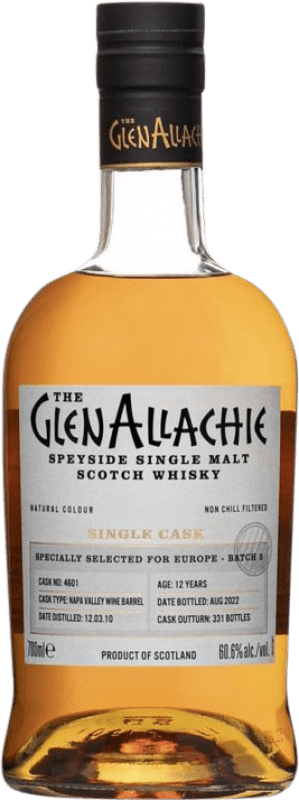 157,95 € | Whisky Single Malt Glenallachie Napa Valley Single Cask — Fût Unique Speyside Royaume-Uni 12 Ans 70 cl
