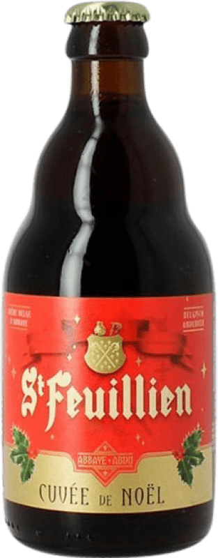 Envio grátis | Cerveja Saint Feuillien Noel Valonia Bélgica Garrafinha Terço 33 cl