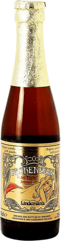 Бесплатная доставка | Пиво Lindemans Brabante Бельгия Мини-бутылка 25 cl Pêche — Персик