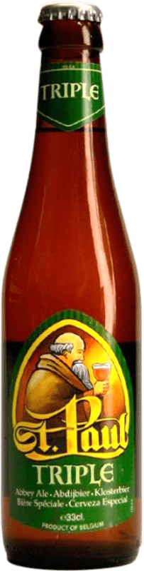 Kostenloser Versand | Bier Sterkens Saint Paul Triple Malt Amberes Belgien Drittelliterflasche 33 cl