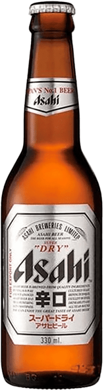 Envío gratis | Caja de 24 unidades Cerveza Asahi Super Dry Artesanal Japón Botellín Tercio 33 cl