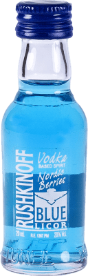 Kostenloser Versand | Wodka Antonio Nadal Rushkinoff Blue — Blau Spanien Miniaturflasche 2 cl