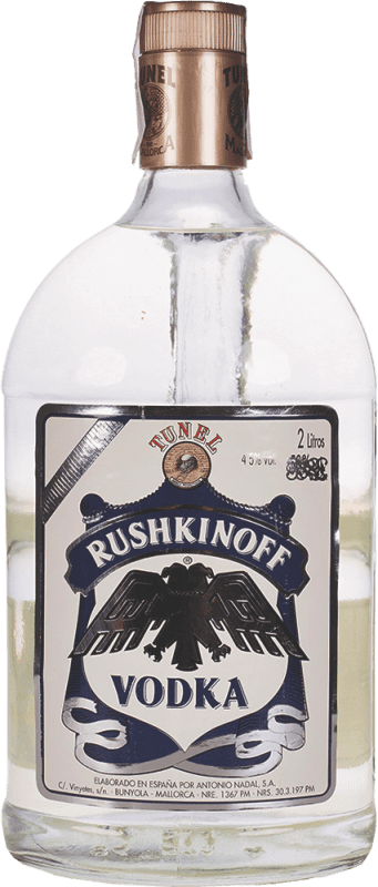 Free Shipping | Vodka Antonio Nadal Rushkinoff Blue Spain Special Bottle 2 L