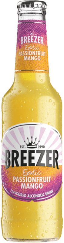 41,95 € Kostenloser Versand | 12 Einheiten Box Mixer Bacardí Breezer Kleine Flasche 27 cl Passion Fruit — Passionsfrucht, Mango