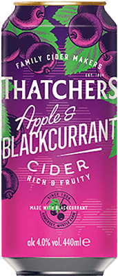 Free Shipping | 24 units box Cider Thatchers United Kingdom Medium Can 50 cl Blackcurrant, Apple