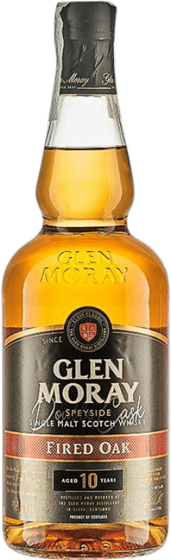 46,95 € | Whisky Single Malt Glen Moray Fired Double Cask — Doble Barrica, Oak Cask — Barrica de Roble Escocia Reino Unido 10 Años 70 cl