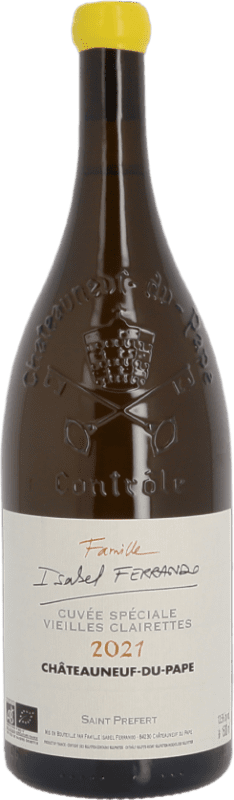 Envío gratis | Vino Blanco Famille Isabel Ferrando Cuvée, Speciale — Especial, VV Vieilles Vignes — Viñas Viejas A.O.C. Châteauneuf-du-Pape Rhône Francia Clairette Botella Magnum 1,5 L