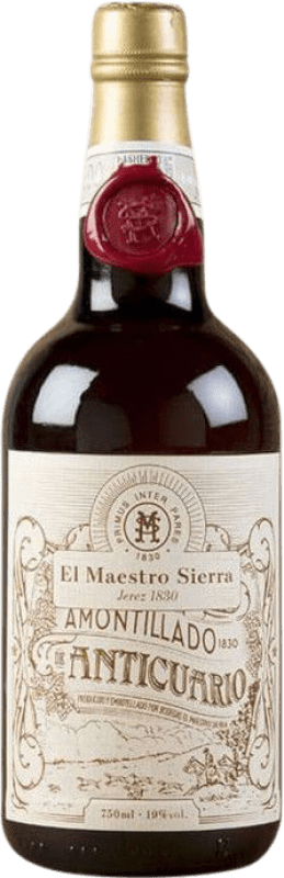 159,95 € Spedizione Gratuita | Vino Bianco Maestro Sierra Anticuario Amontillado D.O. Jerez-Xérès-Sherry Mezza Bottiglia 37 cl